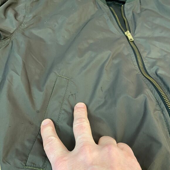 Topman Jacket Mens XS Olive Green Full Zip Windbreaker Performance Elastic Waist - Picture 9 of 10